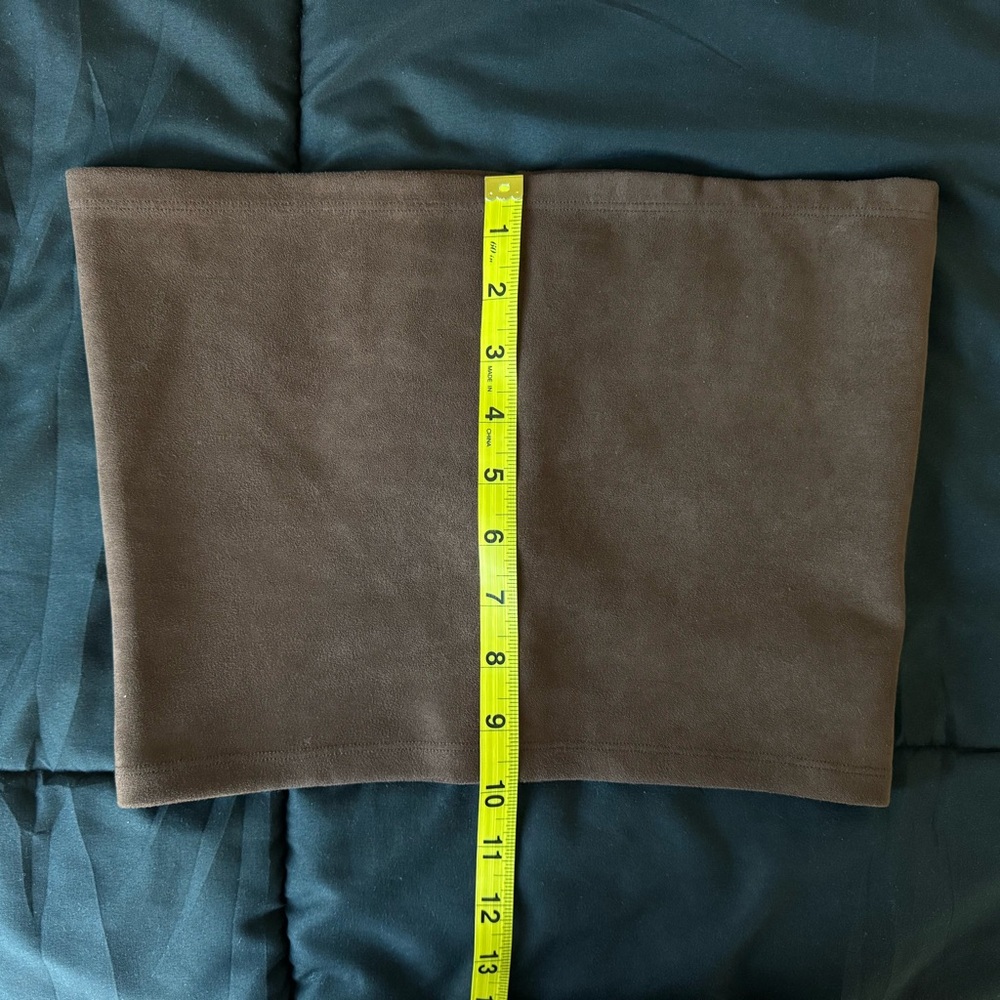 leset gaia cropped faux-suede bandeau tube top in choco brown - Picture 13 of 13